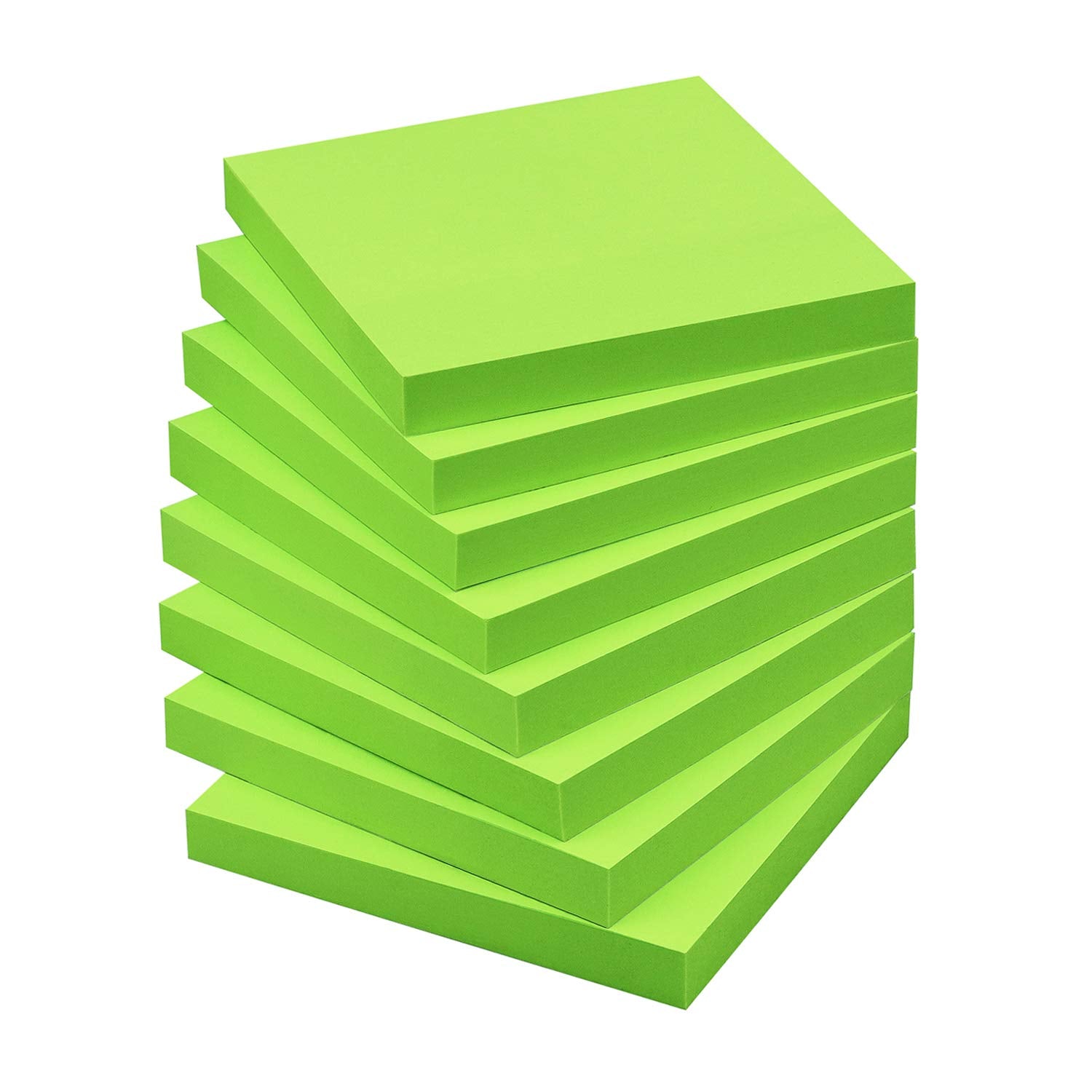 Sticky Notes 3X3 Self-Stick Notes Bright Colors Sticky Notes 8 Pads 80 Sheet/Pad (Green)