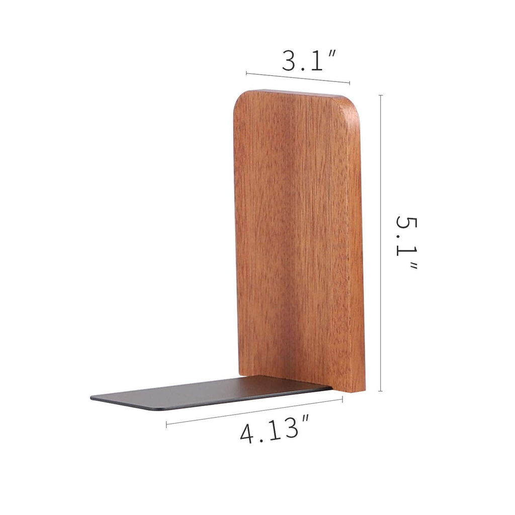 Muso Wood Book Ends For Shelves, Non-Slip Bookends, Heavy Duty Wooden Bookend Support For Books And Movies (Sapele 1 Pair)