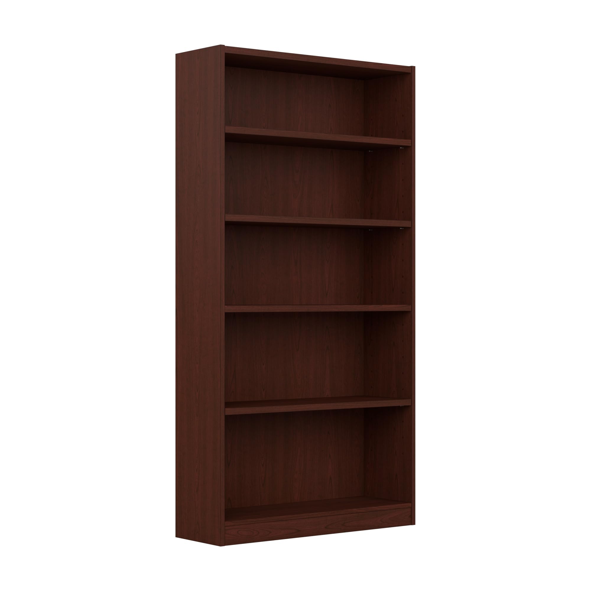 Bush Furniture Universal Tall 5 Shelf Bookcase in Vogue Cherry, Vertical Storage and Display Bookshelf for Home Office or Living