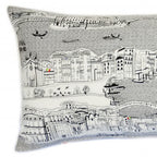HomeRoots Cream 35' White Venice Daylight Skyline Lumbar Decorative Pillow