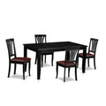 East West Furniture DUAV5-BLK-LC 5 Piece Dining Table Set for 4 Includes a Rectangle Kitchen Table and 4 Faux Leather Upholstered Dinette Chairs, 36x60 Inch, Black