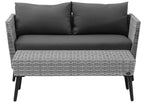 Crosley Furniture Richland 2-Piece Wicker Outdoor Coffee Table and Loveseat Patio Furniture Set for Porch, Gray
