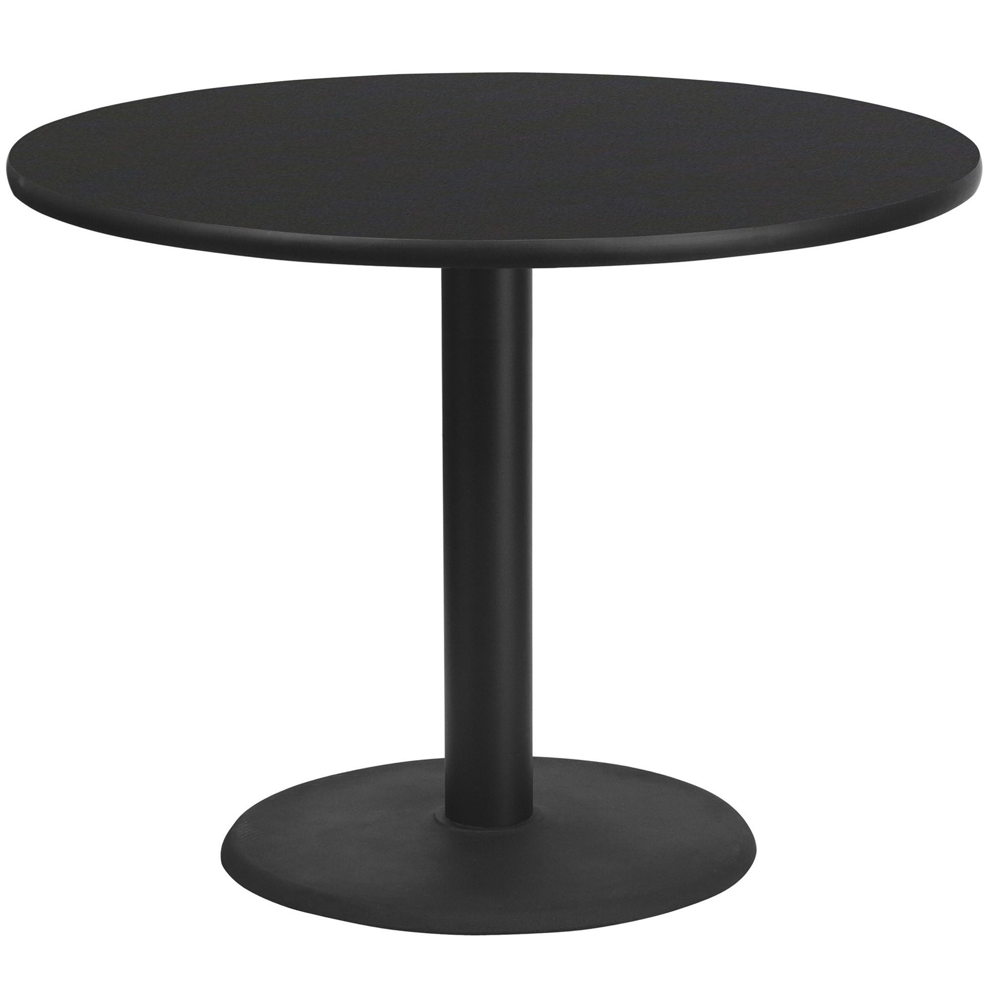 Flash Furniture Stiles 42'' Round Black Laminate Table Top with 24'' Round Table Height Base