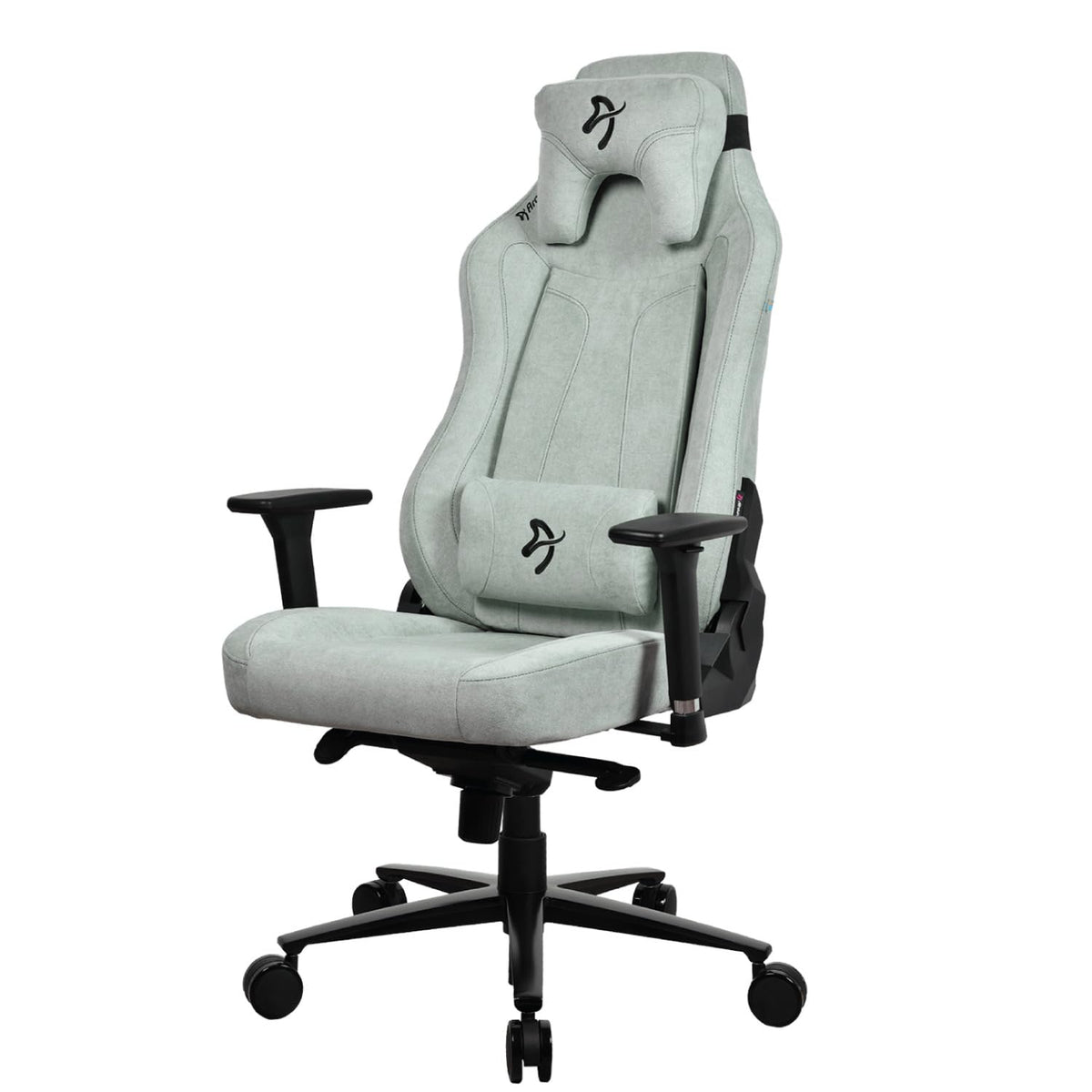 Arozzi Vernazza Soft Fabric Durable Upholstery Ergonomic Office And Gaming Chair With High-Level Features Like 3D Armrests And A Pro Mechanism With Soft Neck & Lumbar Support Pillows - Pearl Green