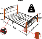 Woodpeckers Furniture And Mattress Lexus Metal & Wood Bed Frame Queen