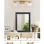 Aazzkang Wall Mirror Black Rectangle Mirrors For Wall With Wood Framed Decorative Hanging Mirror For Bedroom Bathroom Living Roo