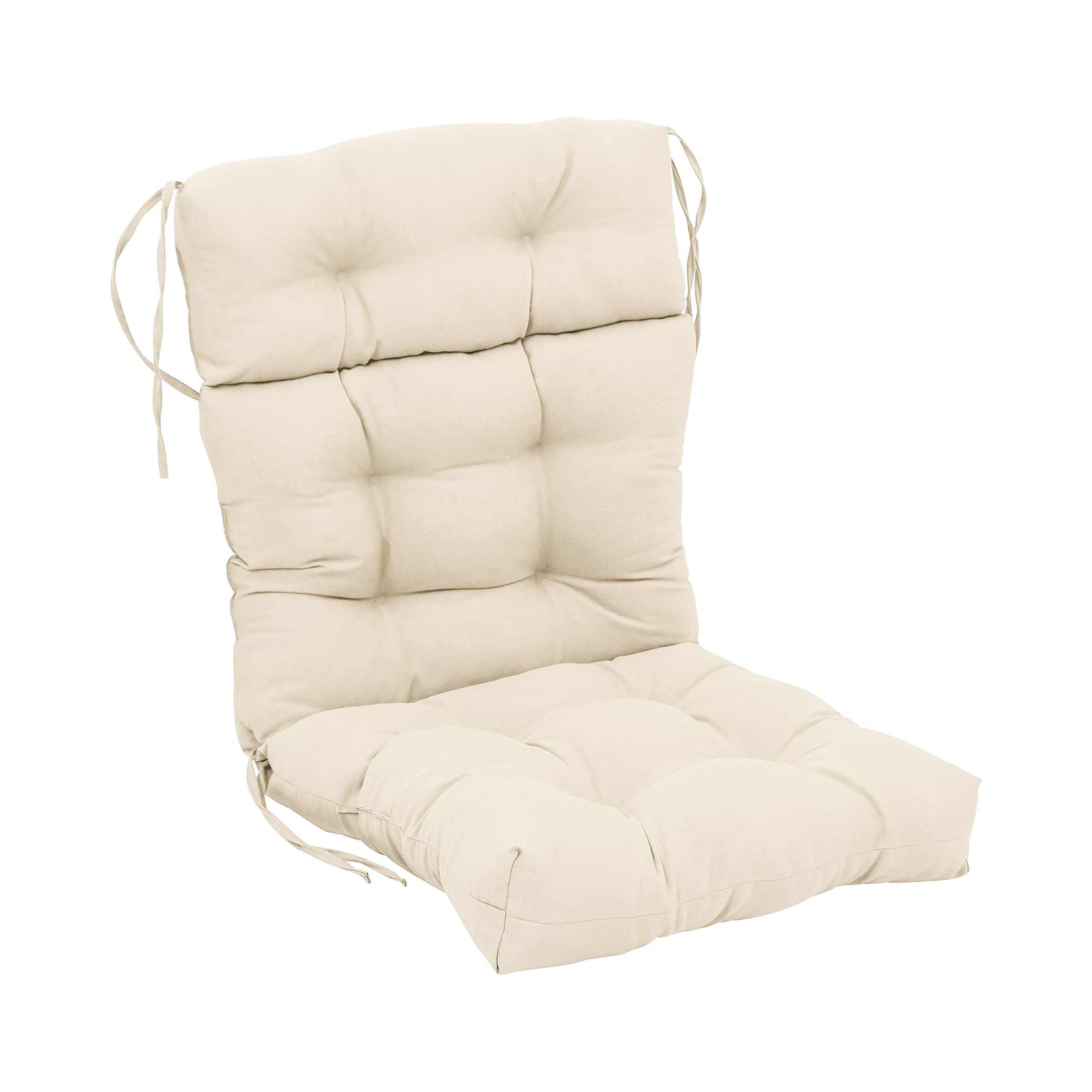 Blazing Needles 20 42-inch Twill Seat/Back Tufted Chair Cushion, 20 x 42, Natural