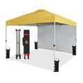 Crown Shades 10X10 Pop Up Canopy Instant Commercial Canopy Including 1 Removable Sidewall, 4 Ropes, 8 Stakes, 4 Weight Bags, Sto