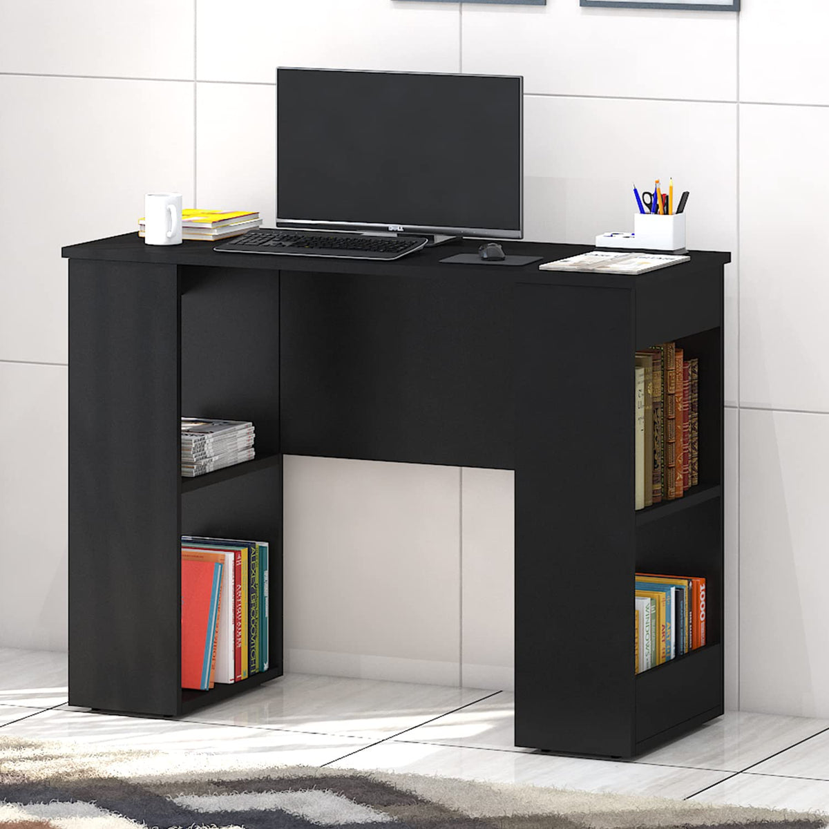 Klaxon Provintia Engineered Wood Study, Laptop, Computer Table Desk For Home And Office (Black)