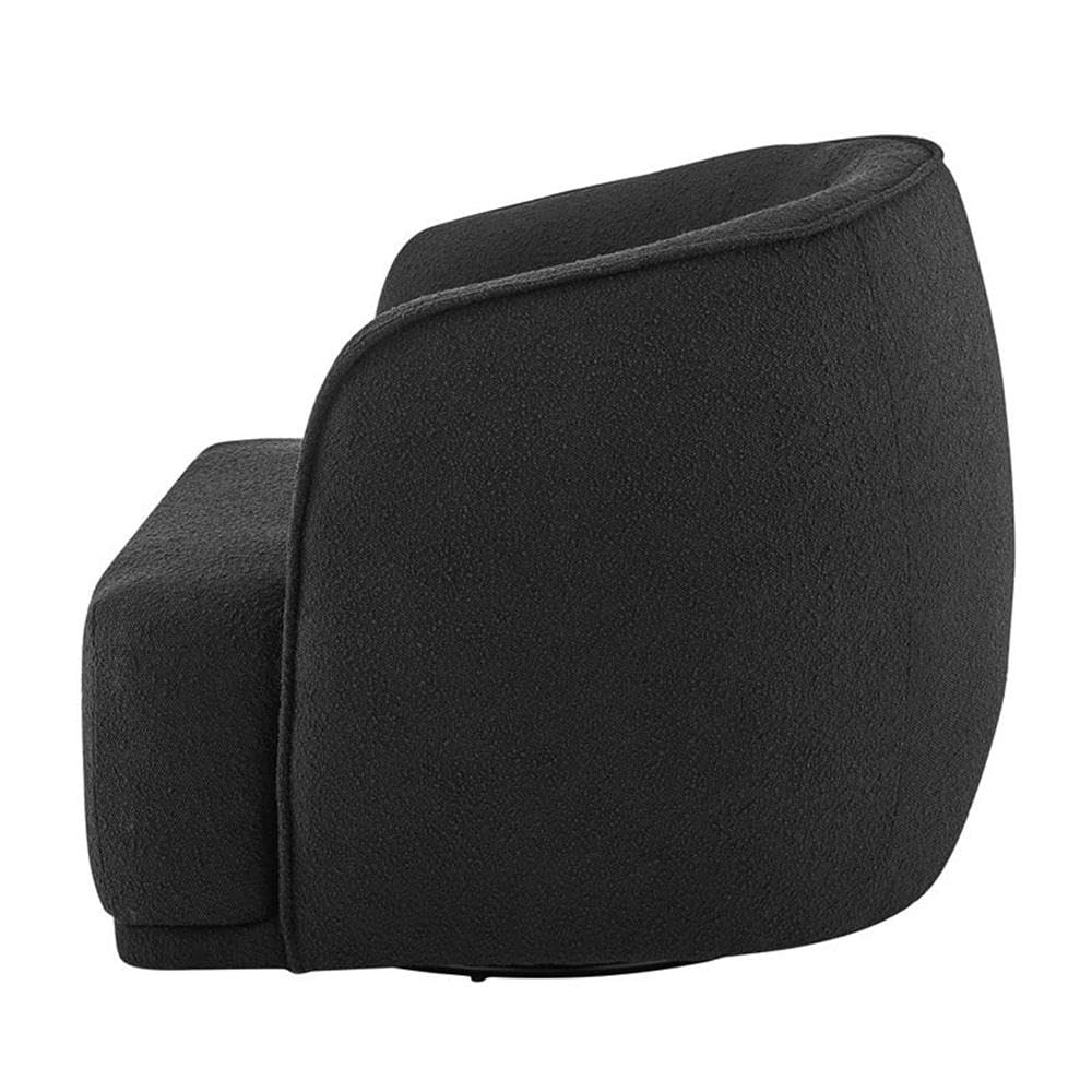 npd furniture and more Steward Fabric Swivel, Boucle Black Accent Chair