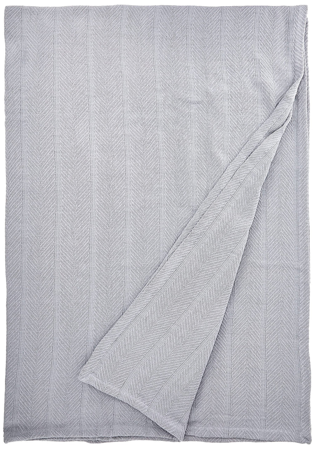 Eddie Bauer - Twin Blanket, Lightweight Cotton Bedding, Home Decor For All Seasons (Herringbone Chrome, Twin)
