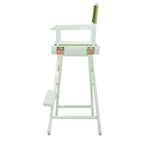 Casual Home Director'S Chair, 30"-Bar Height, Whiteframe/Lime Green Canvas