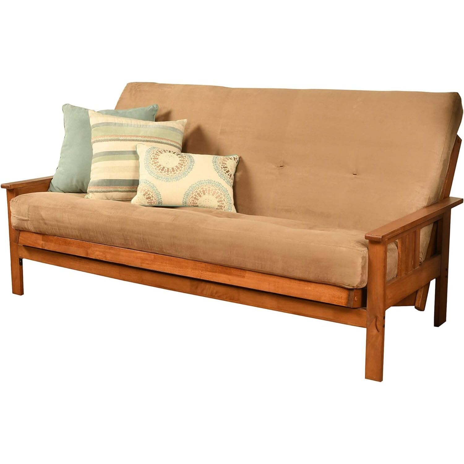 Kodiak Furniture Monterey Full Futon With Suede Fabric Mattress In Barbados/Tan