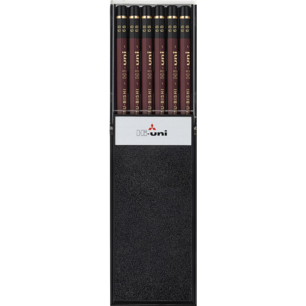 Uni Wooden Pencil, 6B, Box Of 12 (Hu6B)