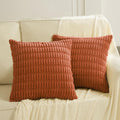 Fancy Homi 2 Packs Burnt Orange Decorative Throw Pillow Covers 16X16 Inch For Living Room Couch Bed Sofa, Rustic Farmhouse Fall