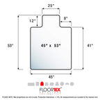 Floortex® Advantagemat® Vinyl Lipped Chair Mat for Carpets up to 1/4" - 45" x 53"