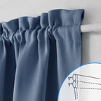 Nicetown French Door Curtain - Privacy Blackout Door Covering, 12 X 72 Inch Room Darkening Thermal Insulated Door Window Curtains For Side Door Patio Glass Door, Stone Blue, 1 Panel