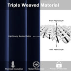 Jiuzhen Blackout Curtains For Bedroom - Light Blocking And Noise Reducing Grommet Room Darkening Curtains 84 Inch Length 2 Panels Set (38 X 84 Inch, Navy Blue)