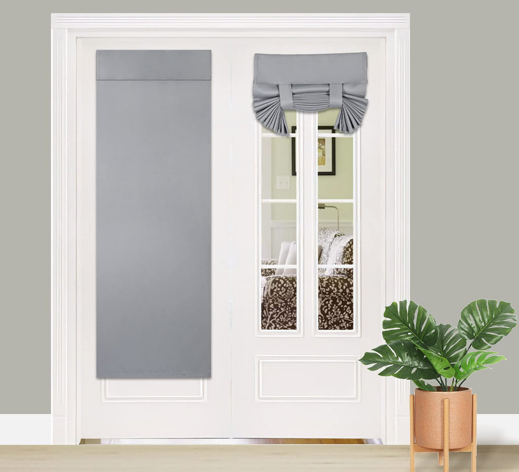Pi Front Door Curtain 2 Panels,Door Window Shade Privacy Thermal Insulated Light Block Curtain For French Door/Sliding Door/Patio Door,(W34Xl68,Light Grey)