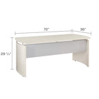 Mayline MND72TSS Medina Curved End Desk, 72"W, Textured Sea Salt Laminate