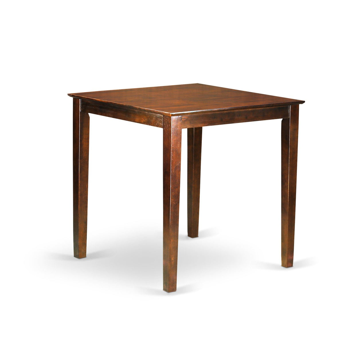 East West Furniture VERN5-MAH-LC 5 Piece Kitchen Counter Set Includes a Square Dining Room Table and 4 Faux Leather Upholstered Dining Chairs, 36x36 Inch, Mahogany