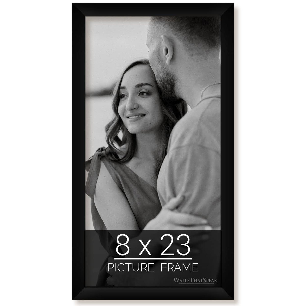 wallsthatspeak 8x23 Black Picture Frame for Puzzles Posters Photos or Artwork