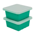 ECR4Kids Square Bin with Lid, Storage Containers, Emerald, 2-Pack