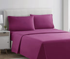 Clara Clark Bed Sheets, Premier 1800 Series 4 Piece Bed Sheet Set, Deep Pocket, Wrinkle, Fade, Stain Resistant, Luxury Soft Bedding Sheets & Pillowcases, King, Magenta