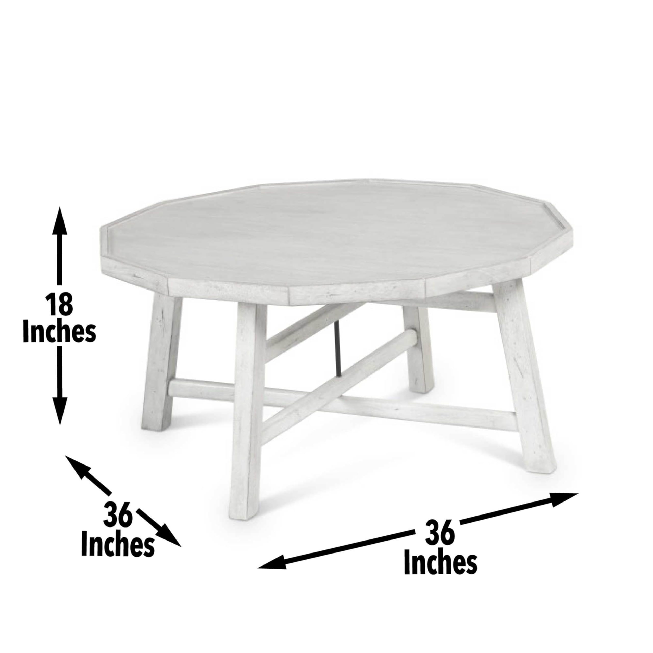 Steve Silver Solid Wood Tray Top, Timber-Beam Base, and Cross-Stretchers in Vanilla Brown Finish Cocktail Table, 36 x 36 x 18, Alabaster
