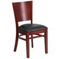 2 Pk. Lacey Series Solid Back Mahogany Wooden Restaurant Chair