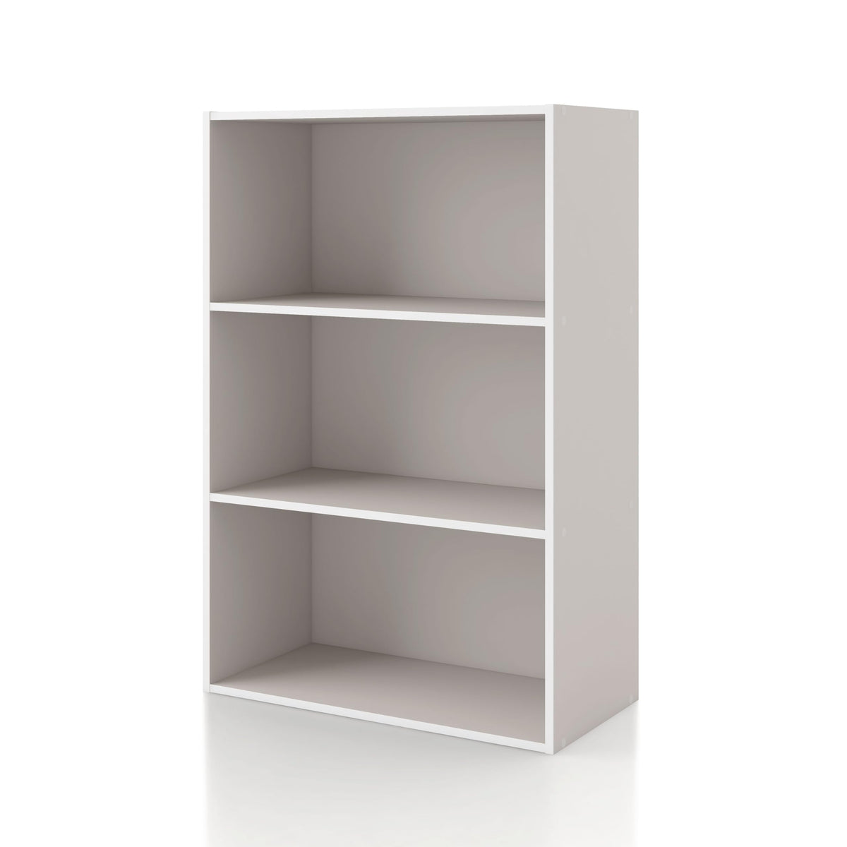 Homes: Inside + Out Apexa 3-Tier Cube Storage Organizer Shelves, Stackable Wood Bookcase Fits Cubby Bins For Organization, Dorm Teen Room Decor & Home Office, Taupe Grey
