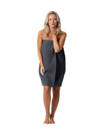 Robe Direct Quick Dry, Lightweight Waffle Spa/Bath Wrap With Adjustable Closure & Elastic Top (Dark Gray, Xx-Large)