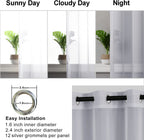 Hiasan Grey Sheer Curtains For Bedroom With Tiebacks, Grommet Light Filtering Extra Wide Voile Texture Window Curtains For Living Room, Kids' Room And Nursery, W70 X L84, 2 Soft Drape Panels