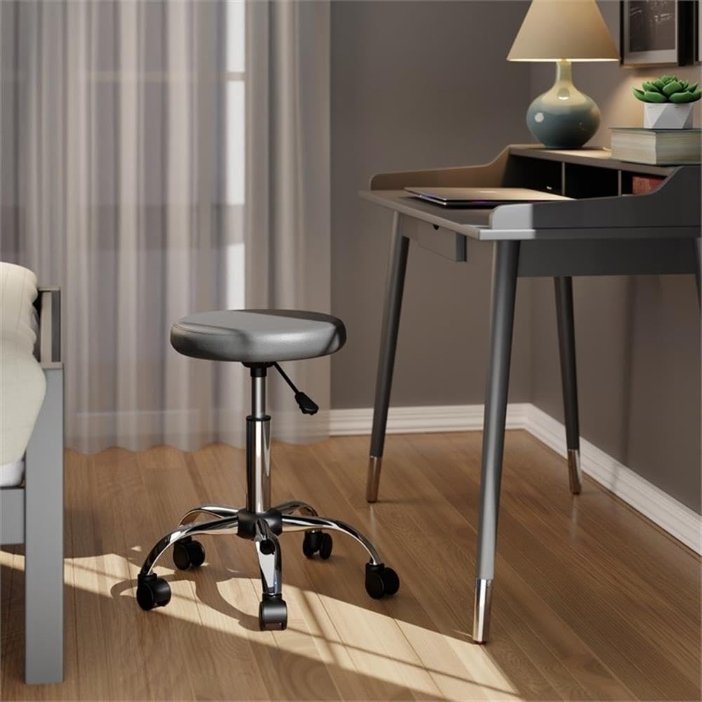 Winsome Wood Clyde Adjustable Cushion Seat Swivel Stool - Charcoal and Chrome