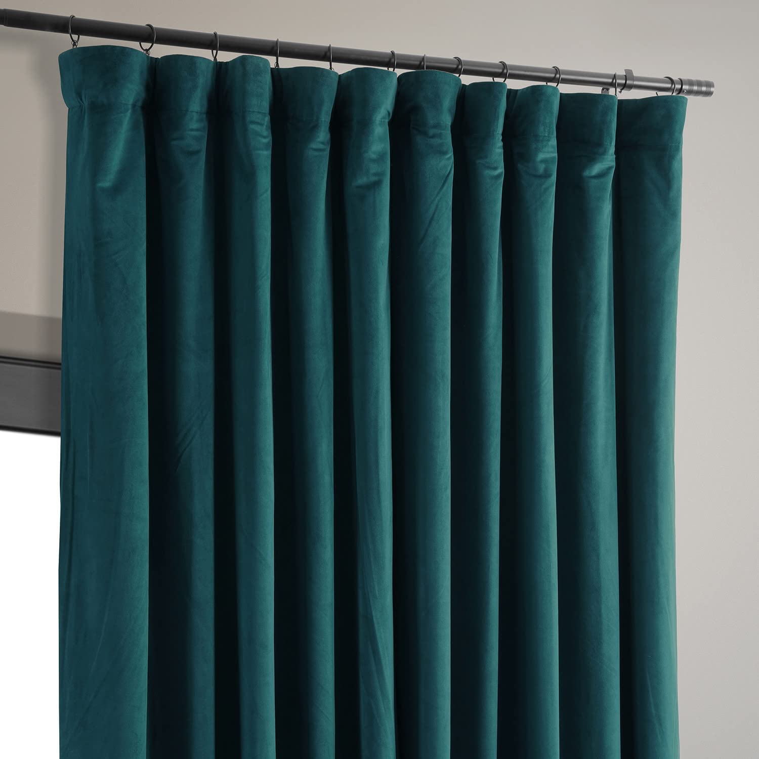 Hpd Half Price Drapes Signature Velvet Thermal Blackout Curtains For Living Room 84 Inch Long (1 Panel) Rod Pocket Insulated Blackout Curtains For Bedroom Window Curtains, 100W X 84L, Everglade Teal