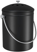 Utopia Kitchen Compost Bin for Kitchen Countertop - 1.3 Gallon Compost Bucket for Kitchen with Lid - Includes 1 Spare Charcoal F