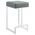 Coaster Home Furnishings Gervase Square Counter Height Stool Grey And Chrome