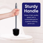 Toilet Brush Cleaner And Holder Grey Toilet Bowl Cleaner Brush With Scrubbing Wand, Brush And Storage Caddy For Easy Bathroom Cl