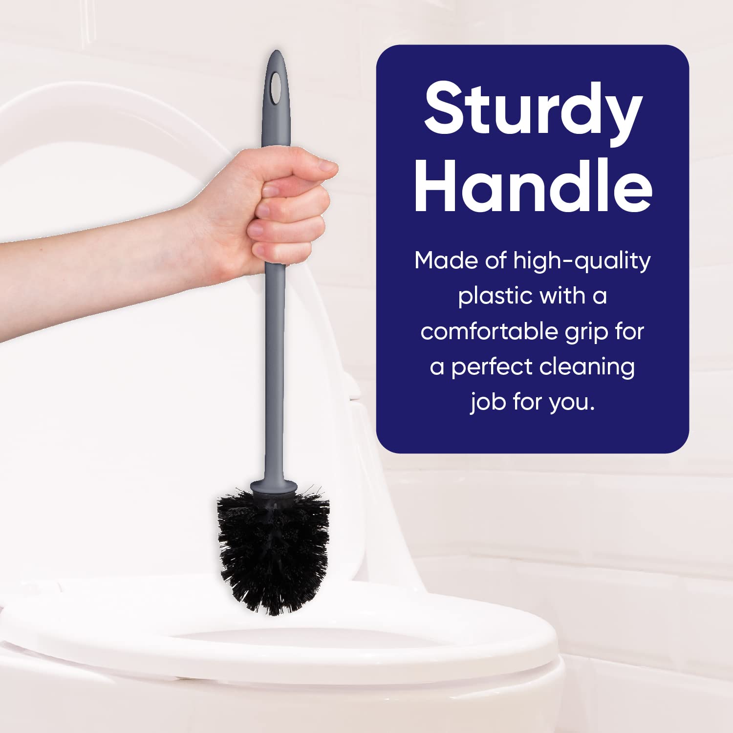 Toilet Brush Cleaner And Holder Grey Toilet Bowl Cleaner Brush With Scrubbing Wand, Brush And Storage Caddy For Easy Bathroom Cl