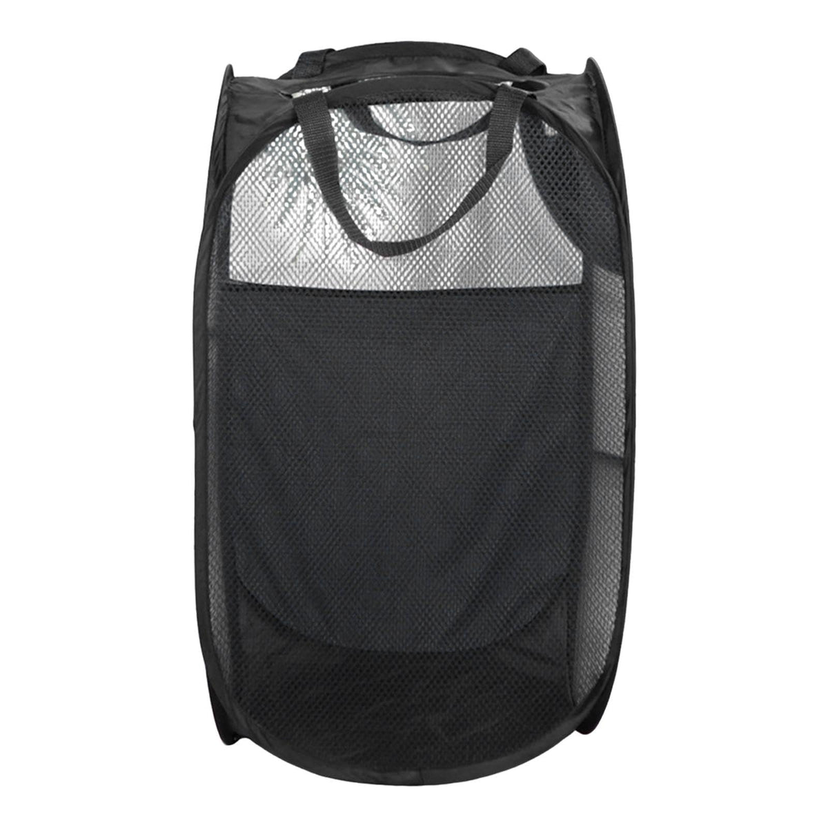 TRENDIVIBE Laundry Basket Polyester Portable Clothes Hamper for Bathroom Dormitory Home Black