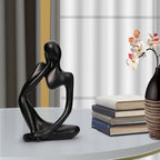 Prettidecor Gold Home Decor Thinker Statue Accents, Set Of 3 Thinker Sculptures Office Decor Modern Abstract Resin Decoration On