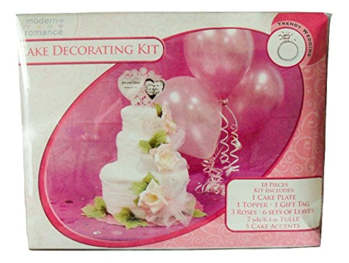 Modern Romance Towel Wedding Cake Decorating 18 Piece Kit