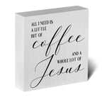 Christian Coffee Table Decor Rustic Desk Decor Coffee Station Accessories Coffee Bar Sign Farmhouse Wood Box Sign Coffee Corner 