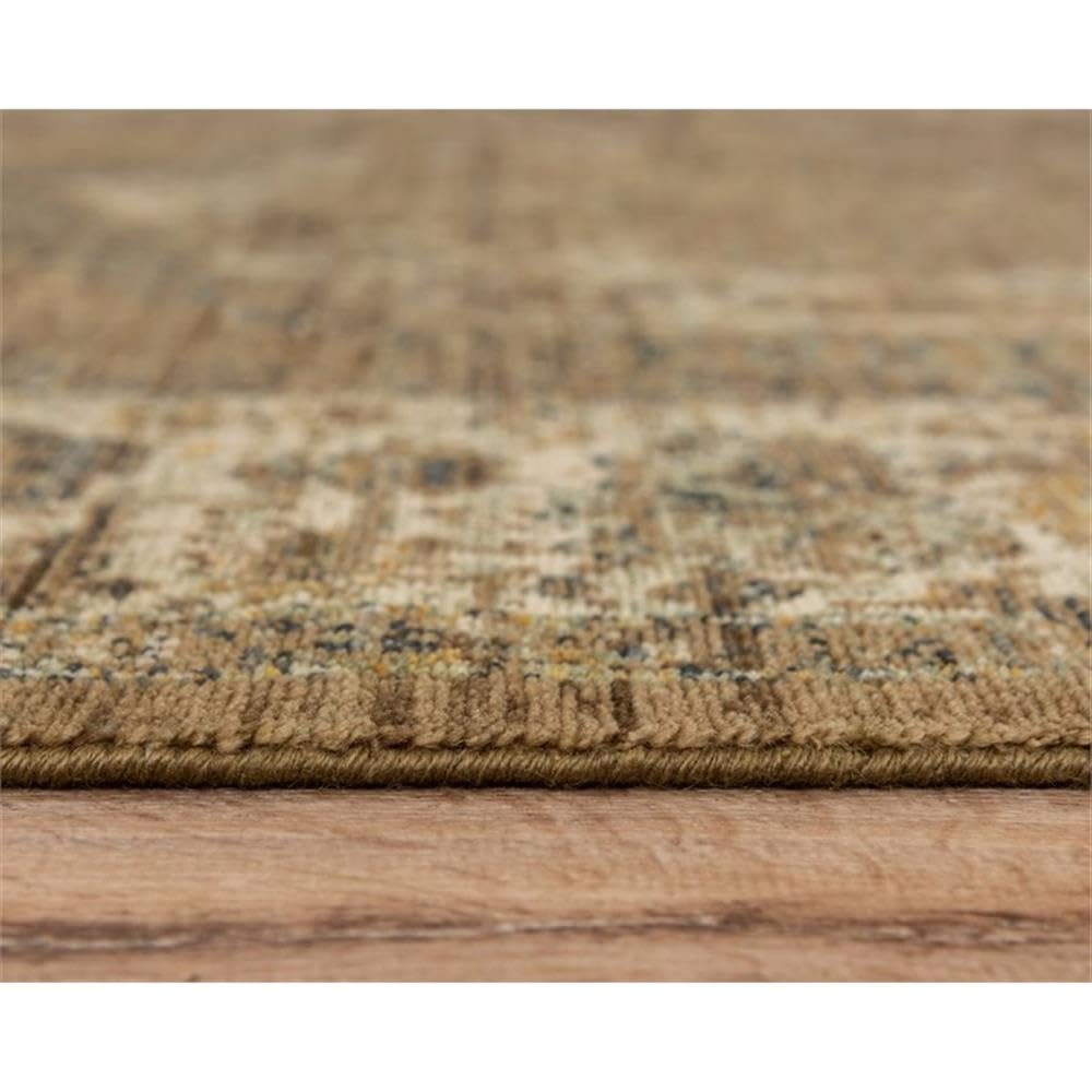 Intrepid 5' X 8' Distressed Classical Brown/Beige/Ivory/Green Hybrid Area Rug