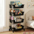 JD FRESH 4Tier Multi Storage Rack for Home & Kitchen/360Degree Rotating Wheels with Breathable Kitchen Shelf Storage Rack/Plas