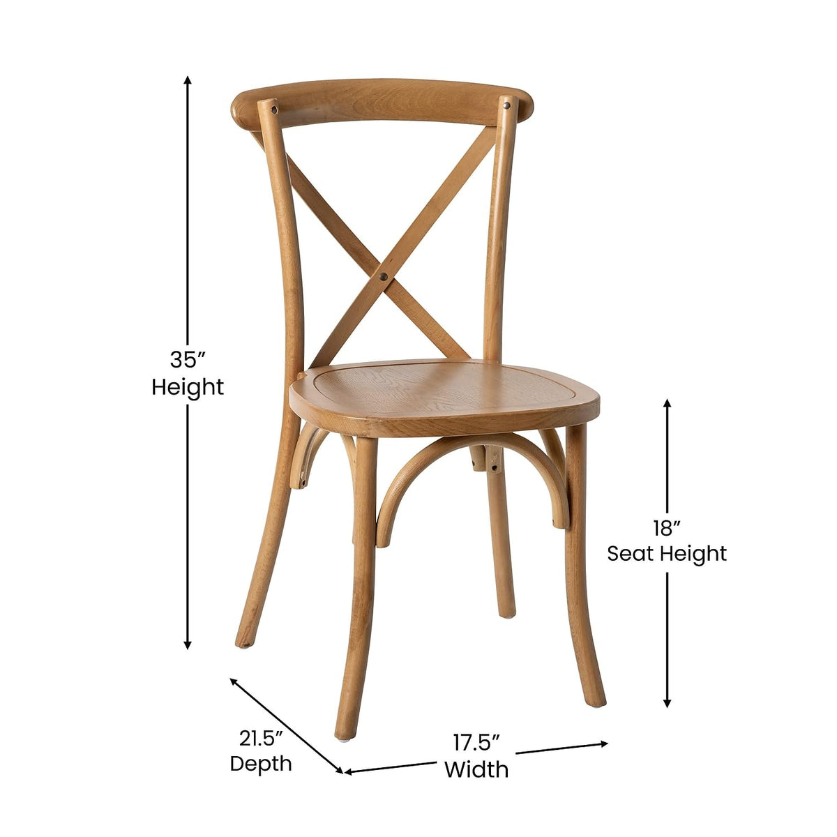 Flash Furniture Advantage Light Brown X-Back Chair