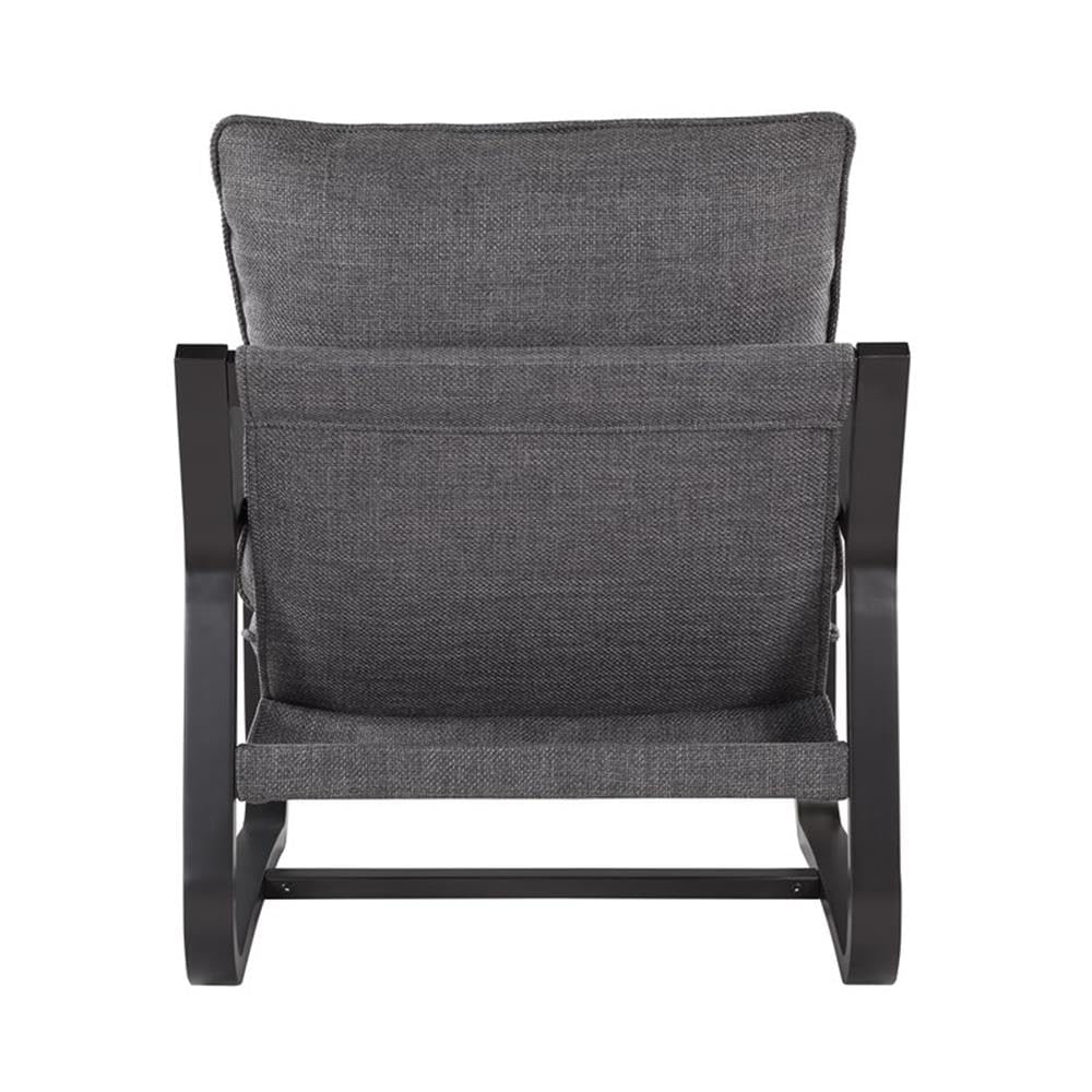 Comfort Point Sling Chair Upholstered in Charcoal Gray Fabric with Metal Frame