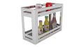 Bloo Basket Stainless Steel 2 Shelves Bottle Pullout Basket, Silver. (Without Channel, 8 * 20 * 17 Perforated)