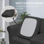Easy-Going 4 Pieces Stretch Soft Couch Cover For Dogs - Washable Sofa Slipcover For 3 Separate Cushion Couch - Elastic Furniture Protector For Pets, Kids (Sofa, Dark Gray, Large)