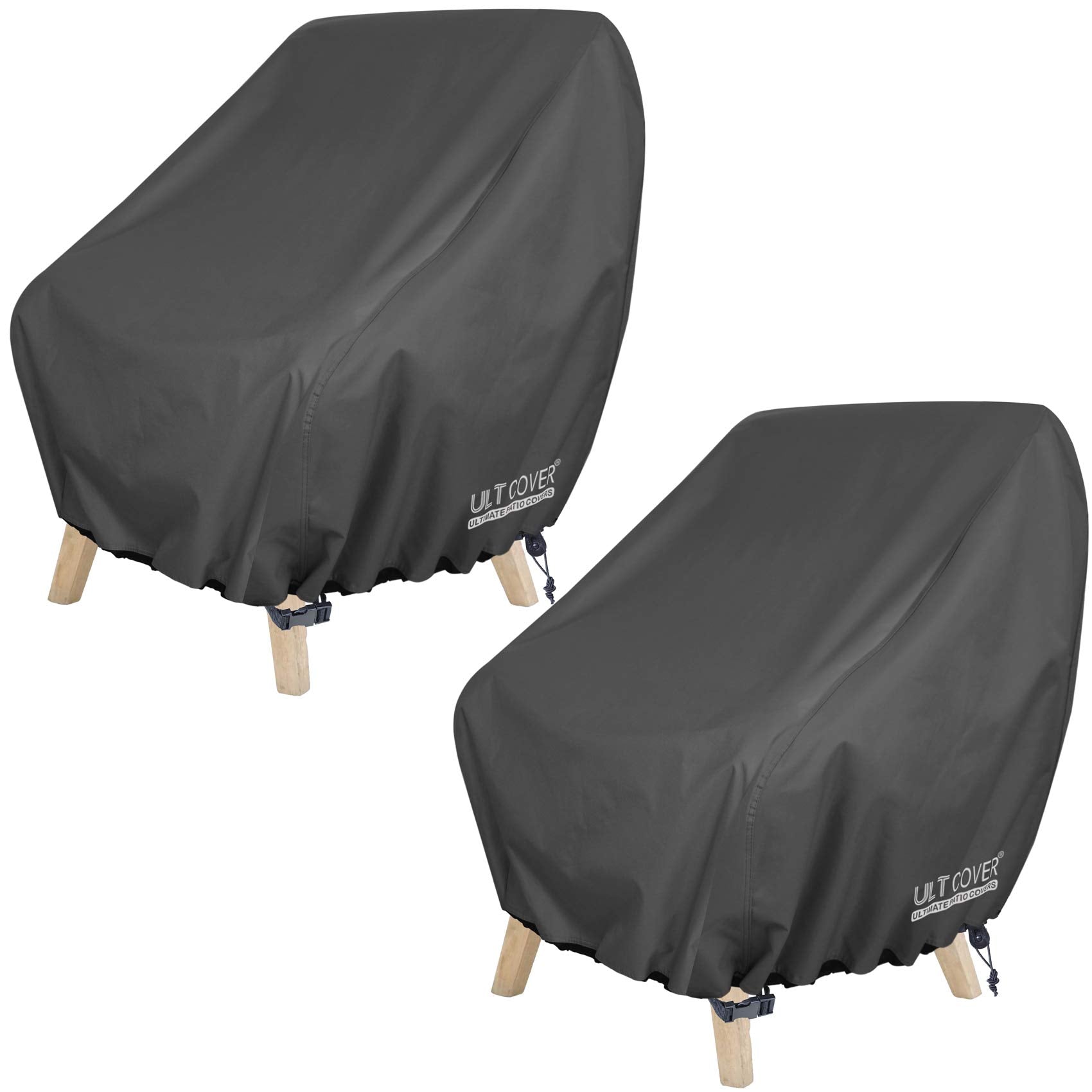 Ultcover Waterproof Patio Chair Cover 2 Pack - Outdoor Lounge Deep Seat Single Lawn Chair Cover Fits Up To 28W X 34D X 32H Inche